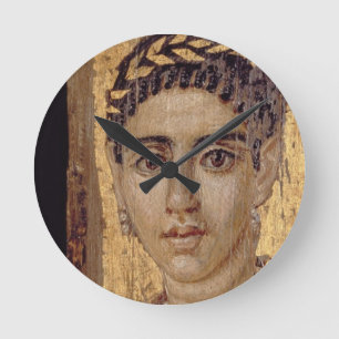 Relógio Redondo Retrato da mamã de uma mulher, de Fayum,