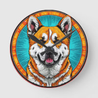 Retrato de Cachorro com Fundo Inspirado em Mosaico