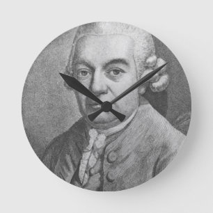 Relógio Redondo Retrato de Carl Philipp Emanuel Bach (1714-88)