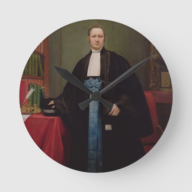 Relógio Redondo Retrato de um advogado em sua biblioteca, 1852 (Frente)