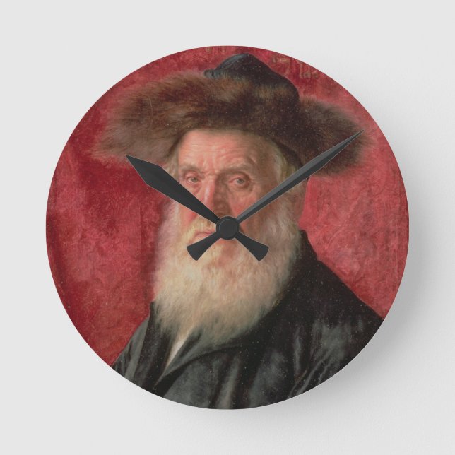 Relógio Redondo Retrato do Rabino de Nadvorno, c.1910 (petróleo so (Frente)