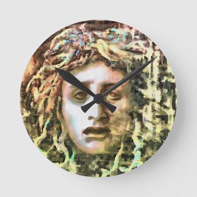 Relógio Redondo Retrato Medusa de um Gorgão (Frente)