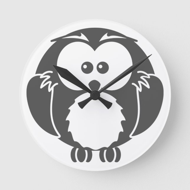Relógio Redondo Retro Owl (Frente)