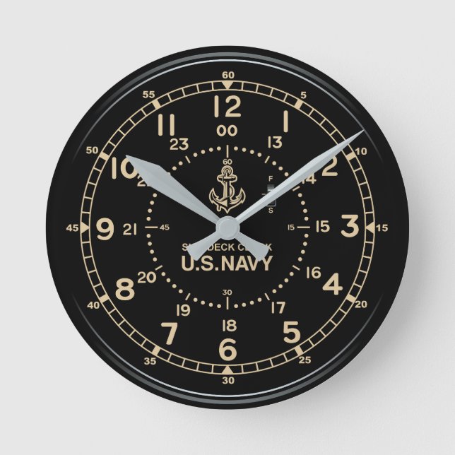 Relógio Redondo Retro U.S. NAVY Clock imitation (Frente)