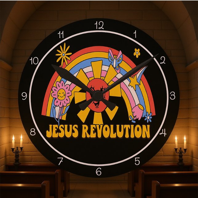 Relógio Redondo Revolução de Jesus Gráfico (Criador carregado)