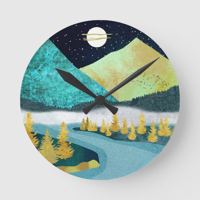 Relógio Redondo Rio ouro (Frente)