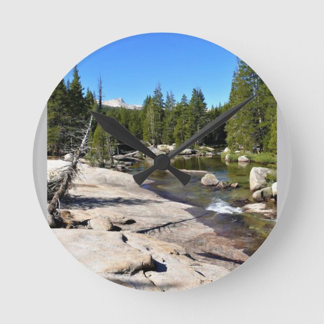 Relógio Redondo Rio Tuolumne com Pico Catedral, Yosemite, CA (Frente)