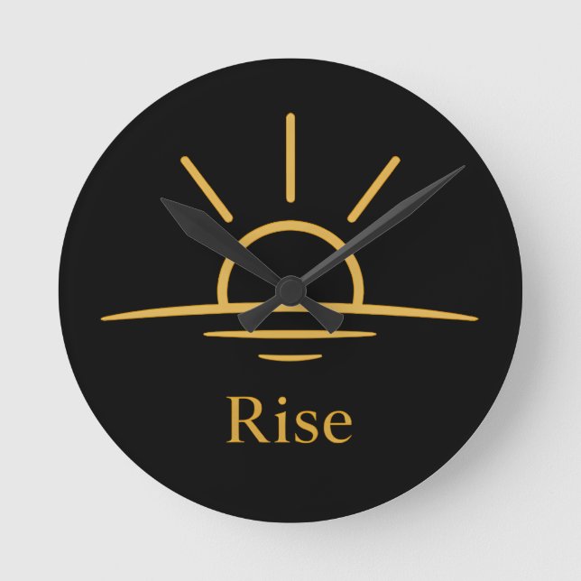 Relógio Redondo Rise — Minimalist Sunrise (Frente)