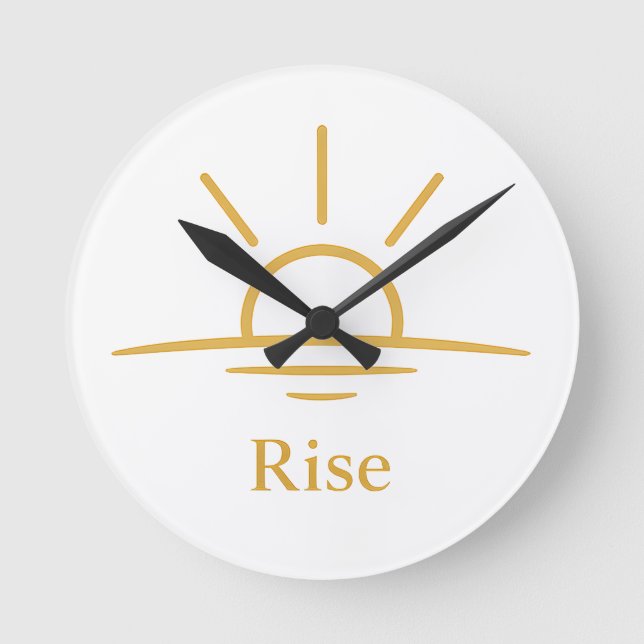 Relógio Redondo Rise — Minimalist Sunrise (Frente)