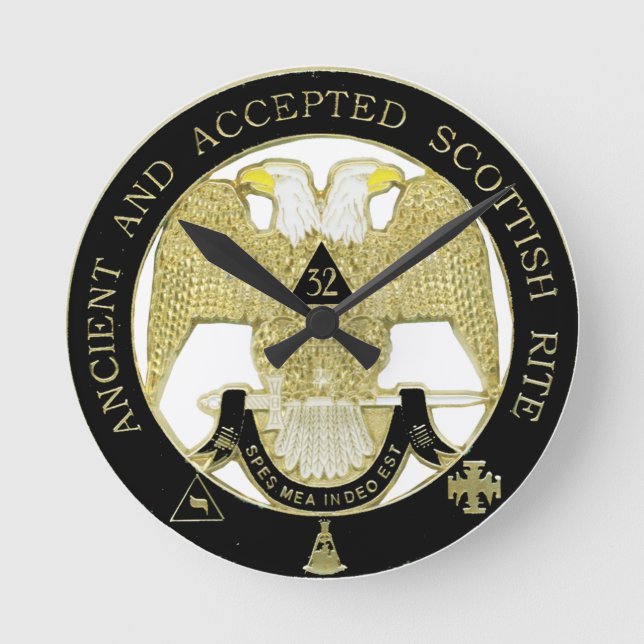 Relógio Redondo Rite escocesa (Frente)