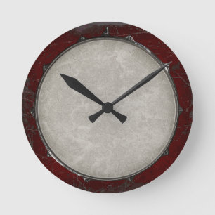 Relógio Redondo Rock & Roll Snare Drum Heavy Metal Drummer Music