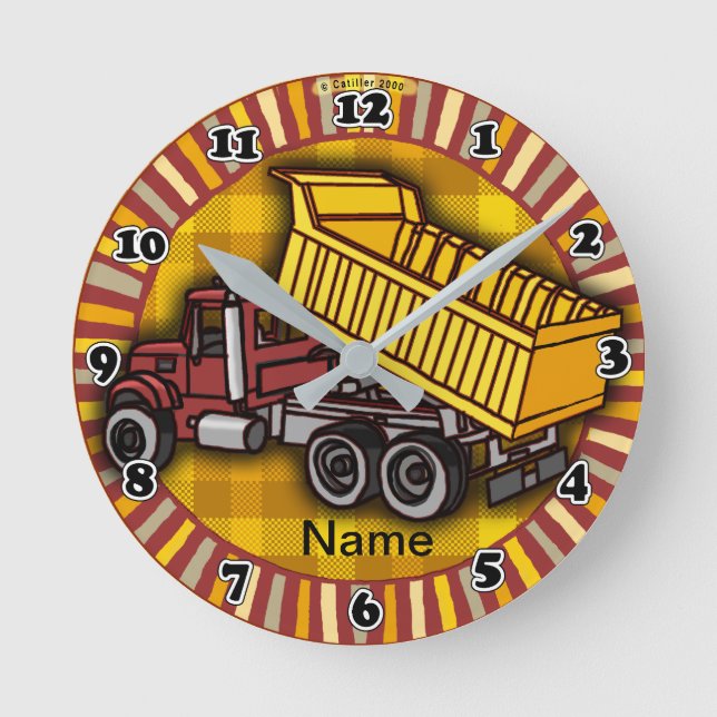 Relógio Redondo Rondo Dump Truck clock (Frente)