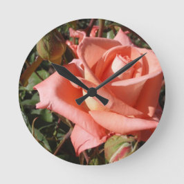 Relógio Redondo Rosa Rosa Peach