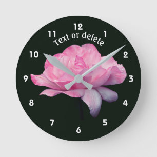 Relógio Redondo Rosa Rosa Personalizada