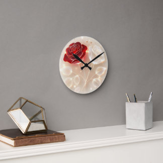 Relógio Redondo Rosas de Luz e Amor