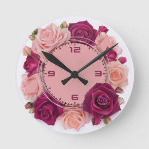 Relógio Redondo Rosas para você