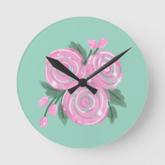 Relógio Redondo Roses Wall Clock 