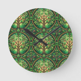Relógio Redondo Round wall clock with a vibrant tree pattern