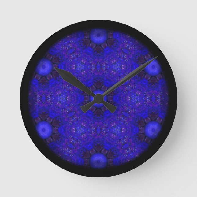 Relógio Redondo Roxo e Azul em 3D (Frente)
