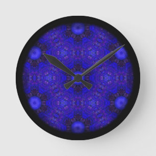 Relógio Redondo Roxo e Azul em 3D