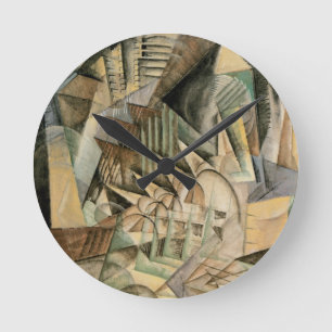 Relógio Redondo Rush Hour, Nova York por Max Weber, Cubismo Vintag