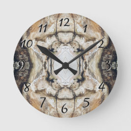 Relógio Redondo Rustic Woodland All Natural Tema do Latido de Árvo