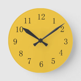 Relógio Redondo Saffron Yellow Kitchen Wall Clock