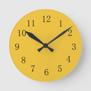 Relógio Redondo Saffron Yellow Kitchen Wall Clock