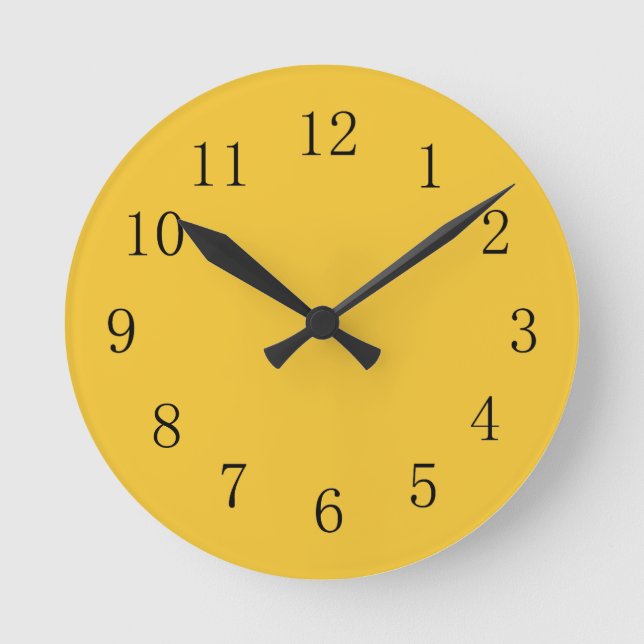 Relógio Redondo Saffron Yellow Kitchen Wall Clock (Frente)