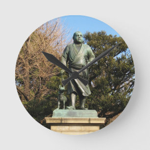 Relógio Redondo Saigo Takamori (O Último Samurai) & Estátua de C