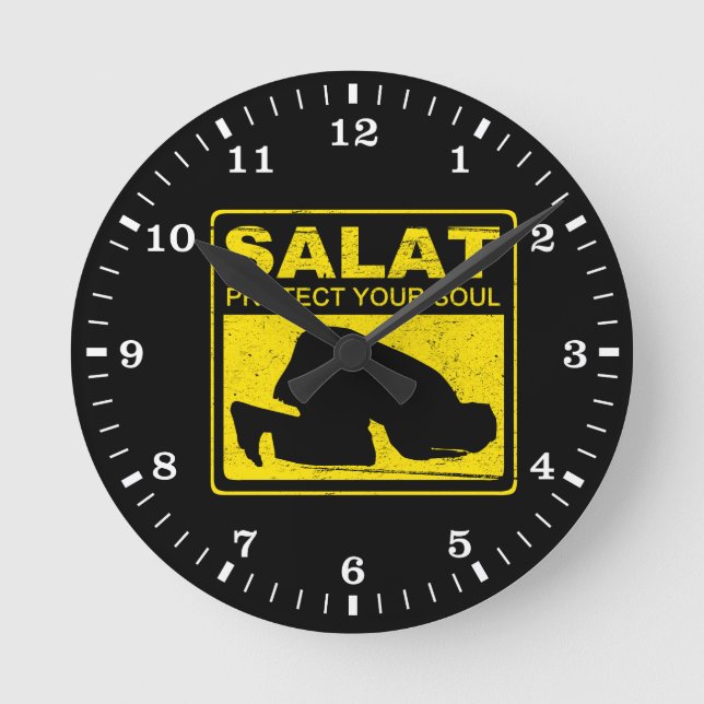 Relógio Redondo Salat protege sua alma (Frente)