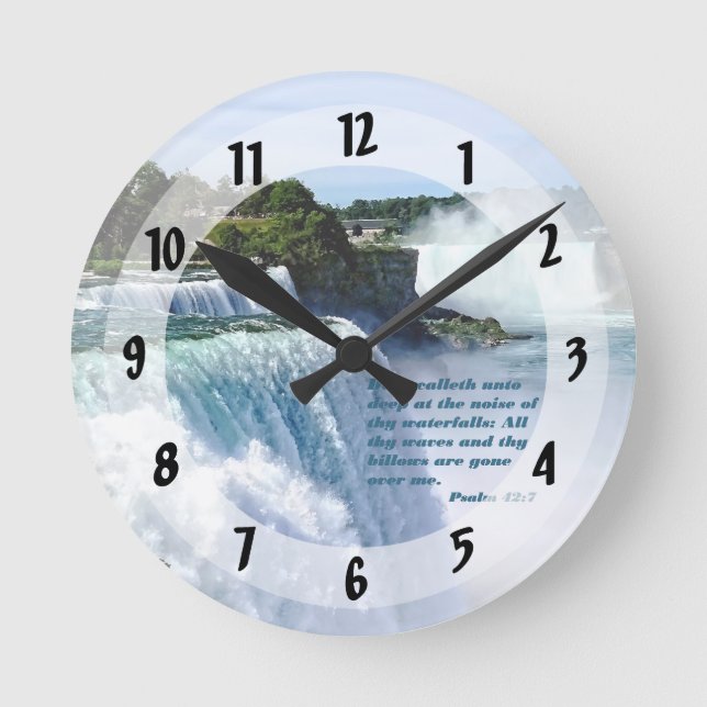 Relógio Redondo Salmo 42:7 (Frente)
