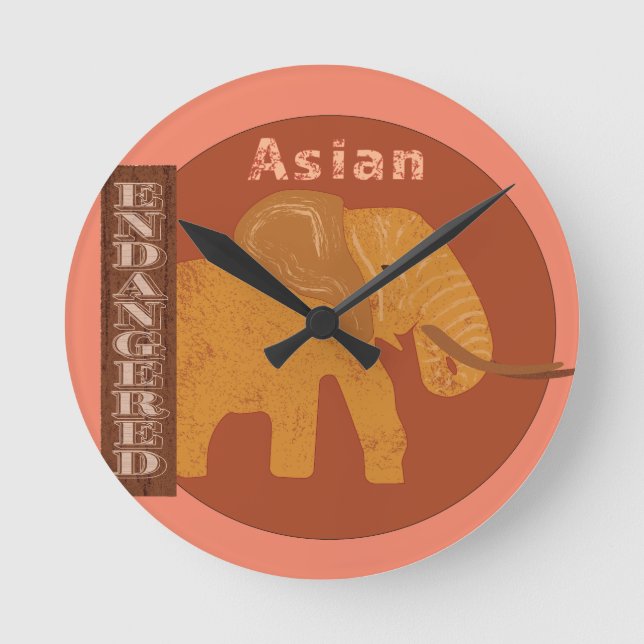 Relógio Redondo Salve os Elefantes (Frente)