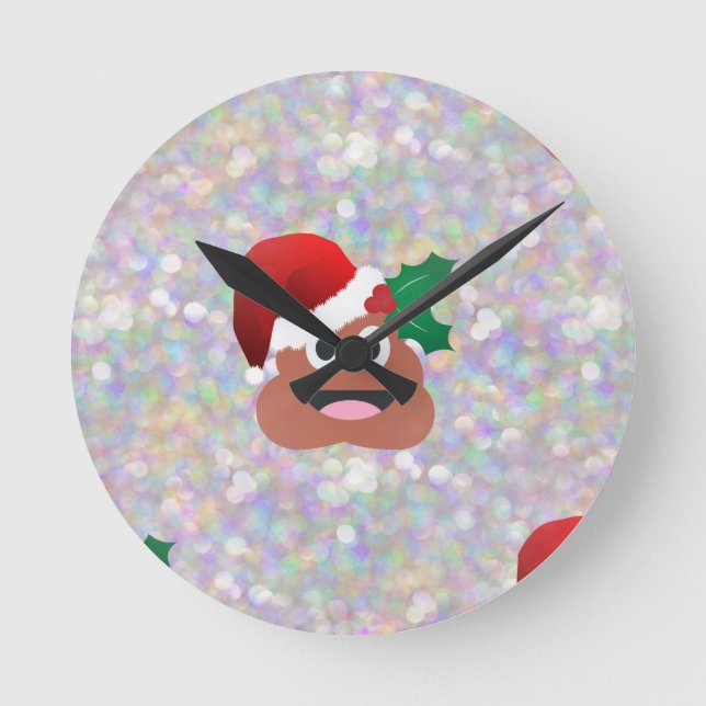 Relógio Redondo santa claus emoji (Frente)