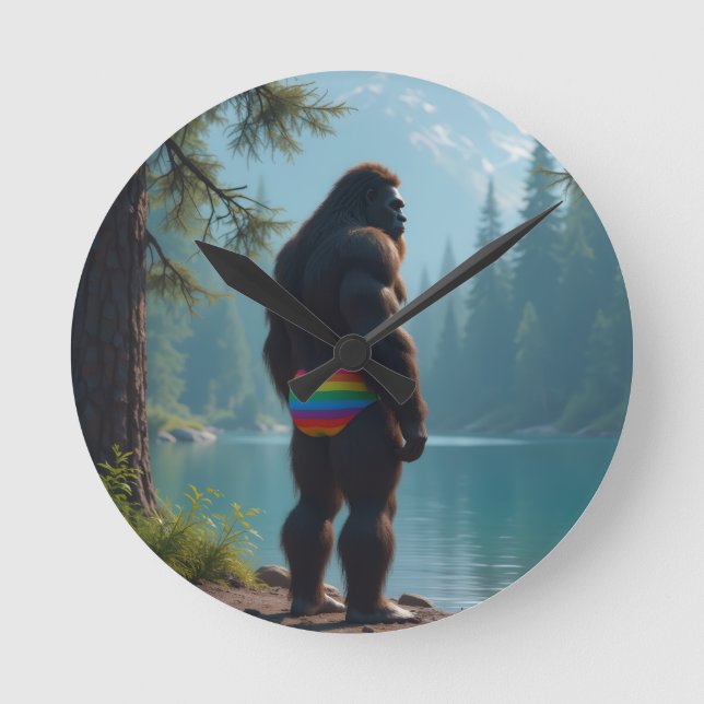 Relógio Redondo Sasquatch em flor (Frente)