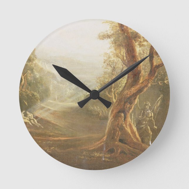 Relógio Redondo Satã que contempla Adam e véspera no paraíso, de (Frente)