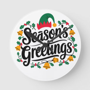 Relógio Redondo Saudações de Natal