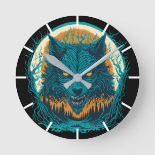 Relógio Redondo Scary Werewolf