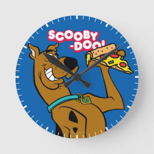 Relógio Redondo Scooby-Doo com fatia da pizza