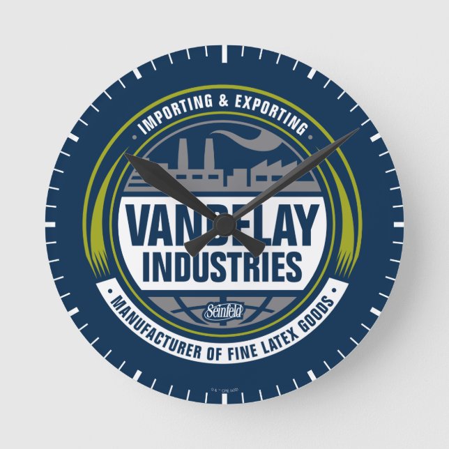 Relógio Redondo Seinfeld | Vandelay Industries Logo (Frente)