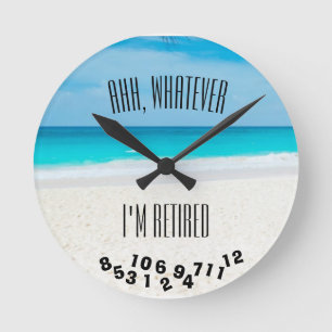 Relógio Redondo Seja lá o que for que sou Engraçado Tropical Beach
