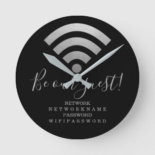 Relógio Redondo Senha e rede de Wifi personalizadas