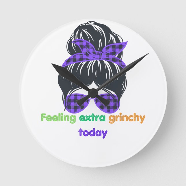 Relógio Redondo Sentir-me muito irritante hoje (Frente)