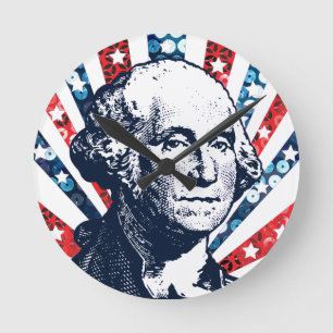 Relógio Redondo sequin george washington