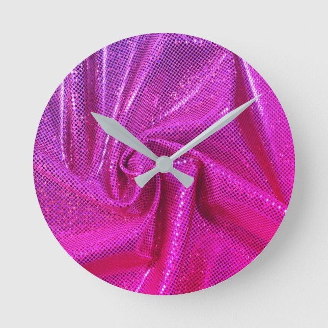 Relógio Redondo Sequin sparkle pink (Frente)