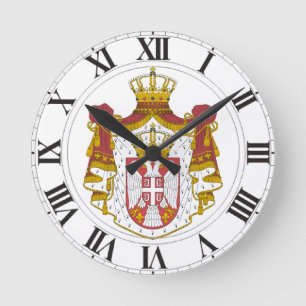 Relógio Redondo Serbia Coat of Arms