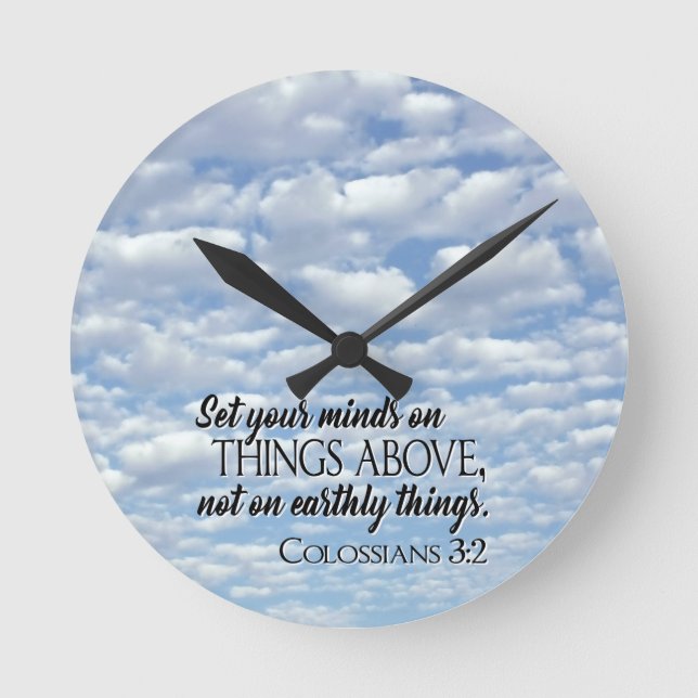Relógio Redondo Set Your Minds on Things Above (Frente)