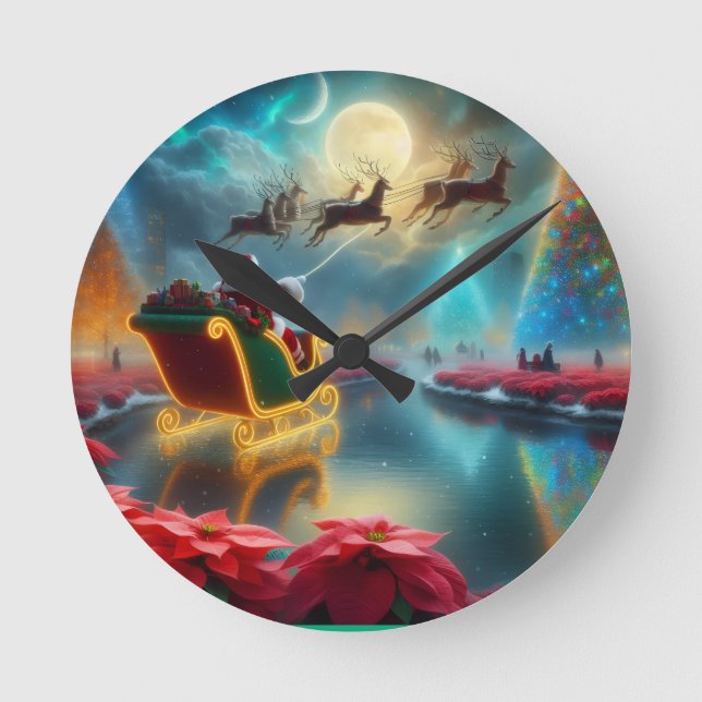 Relógio Redondo Seu Natal Personalizado e Customizado (Frente)