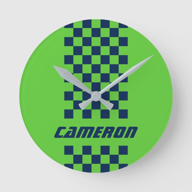 Relógio Redondo Seu nome Cores Completamente Personalizadas - Faix (Frente)