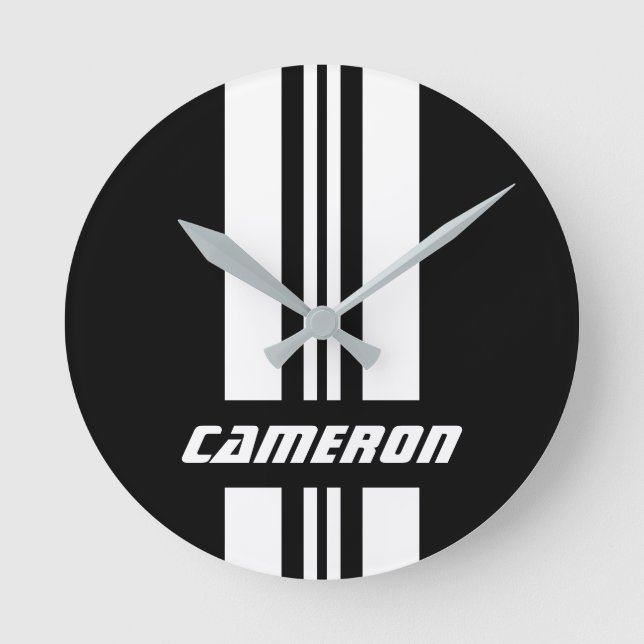 Relógio Redondo Seu Nome Cores Totalmente Personalizadas Faixas 1 (Frente)